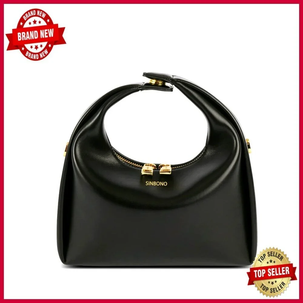 Medium Vegan Leather Hobo Crossbody Bag with Top Handle